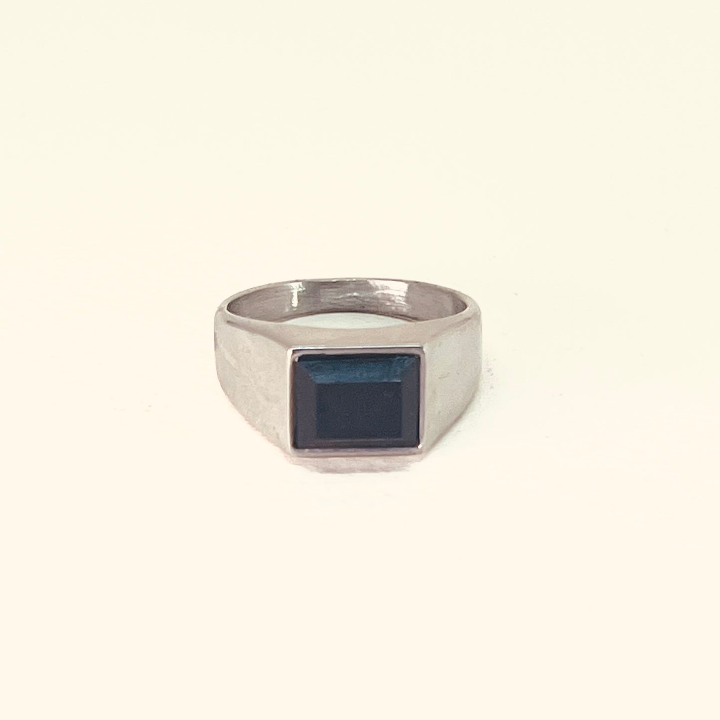 Onyx Faceted Signet Ring